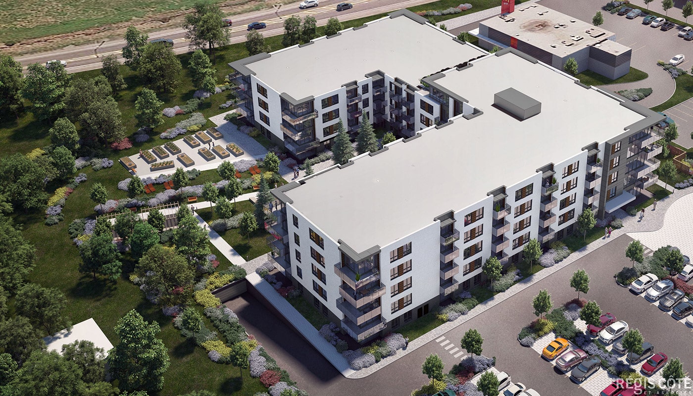 Vue aérienne du projet Cloria Vallée du Richelieu